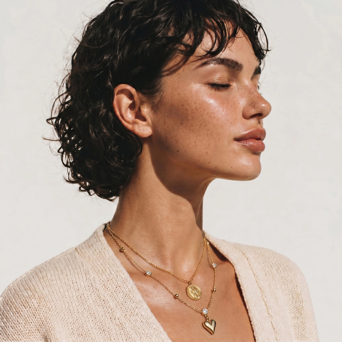 Crystal Heart Charm Necklace | Zografski